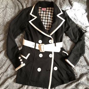 Black and white trench coat